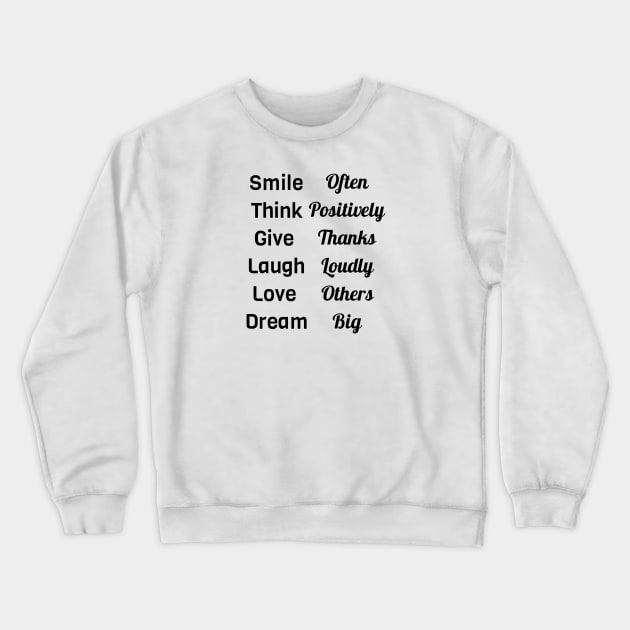 Positivity Words Crewneck Sweatshirt by Jitesh Kundra